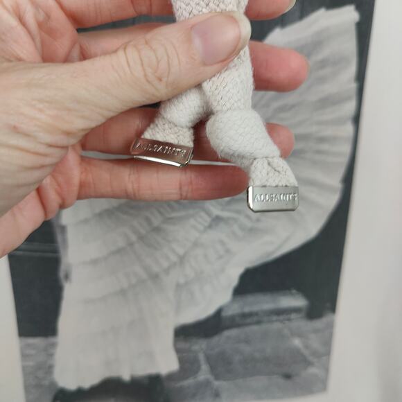 AllSaints Olivia Lucia Hoodie‎ Womens XS Pale Gray Pink Graphic Pullover Fleece - Picture 3 of 11